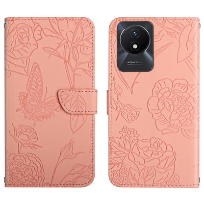 HT03 เคสโทรศัพท์หนังพลิกลายผีเสื้อ Skin Feel Butterfly, For vivo Y02A 4G / Y02 4G / Y11 2023, For vivo Y56 5G Global, For vivo V27E 4G Global, For vivo Y02S Global / Y16 4G Global, For vivo Y77 5G Global / Y22S 4G Global, For vivo Y77E 5G              ...