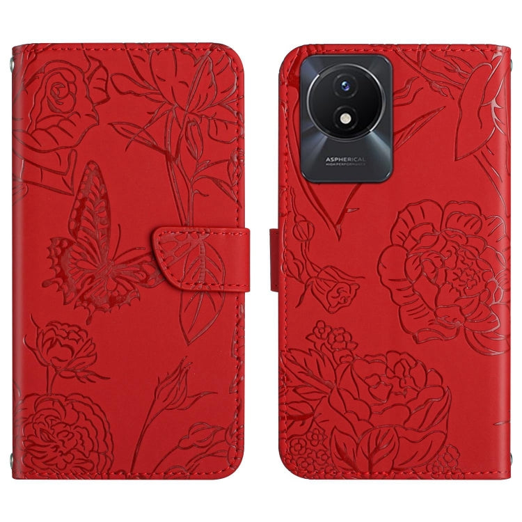 HT03 เคสโทรศัพท์หนังพลิกลายผีเสื้อ Skin Feel Butterfly, For vivo Y02A 4G / Y02 4G / Y11 2023, For vivo Y56 5G Global, For vivo V27E 4G Global, For vivo Y02S Global / Y16 4G Global, For vivo Y77 5G Global / Y22S 4G Global, For vivo Y77E 5G              ...