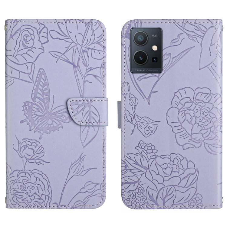 HT03 เคสโทรศัพท์หนังพลิกลายผีเสื้อ Skin Feel Butterfly, For vivo Y02A 4G / Y02 4G / Y11 2023, For vivo Y56 5G Global, For vivo V27E 4G Global, For vivo Y02S Global / Y16 4G Global, For vivo Y77 5G Global / Y22S 4G Global, For vivo Y77E 5G              ...