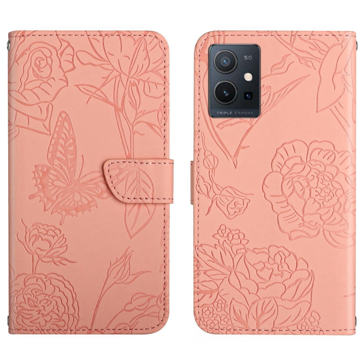 HT03 เคสโทรศัพท์หนังพลิกลายผีเสื้อ Skin Feel Butterfly, For vivo Y02A 4G / Y02 4G / Y11 2023, For vivo Y56 5G Global, For vivo V27E 4G Global, For vivo Y02S Global / Y16 4G Global, For vivo Y77 5G Global / Y22S 4G Global, For vivo Y77E 5G              ...