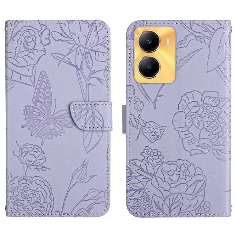 HT03 เคสโทรศัพท์หนังพลิกลายผีเสื้อ Skin Feel Butterfly, For vivo Y02A 4G / Y02 4G / Y11 2023, For vivo Y56 5G Global, For vivo V27E 4G Global, For vivo Y02S Global / Y16 4G Global, For vivo Y77 5G Global / Y22S 4G Global, For vivo Y77E 5G              ...