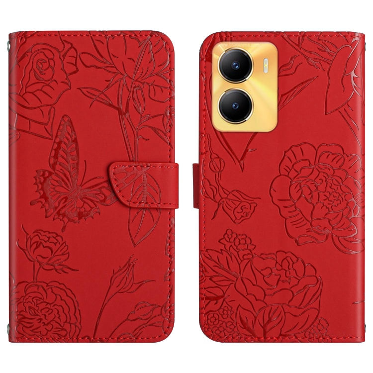HT03 เคสโทรศัพท์หนังพลิกลายผีเสื้อ Skin Feel Butterfly, For vivo Y02A 4G / Y02 4G / Y11 2023, For vivo Y56 5G Global, For vivo V27E 4G Global, For vivo Y02S Global / Y16 4G Global, For vivo Y77 5G Global / Y22S 4G Global, For vivo Y77E 5G              ...