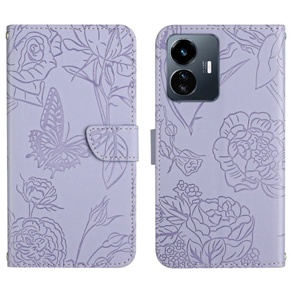 HT03 เคสโทรศัพท์หนังพลิกลายผีเสื้อ Skin Feel Butterfly, For vivo Y02A 4G / Y02 4G / Y11 2023, For vivo Y56 5G Global, For vivo V27E 4G Global, For vivo Y02S Global / Y16 4G Global, For vivo Y77 5G Global / Y22S 4G Global, For vivo Y77E 5G              ...