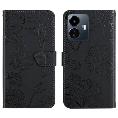 HT03 เคสโทรศัพท์หนังพลิกลายผีเสื้อ Skin Feel Butterfly, For vivo Y02A 4G / Y02 4G / Y11 2023, For vivo Y56 5G Global, For vivo V27E 4G Global, For vivo Y02S Global / Y16 4G Global, For vivo Y77 5G Global / Y22S 4G Global, For vivo Y77E 5G              ...