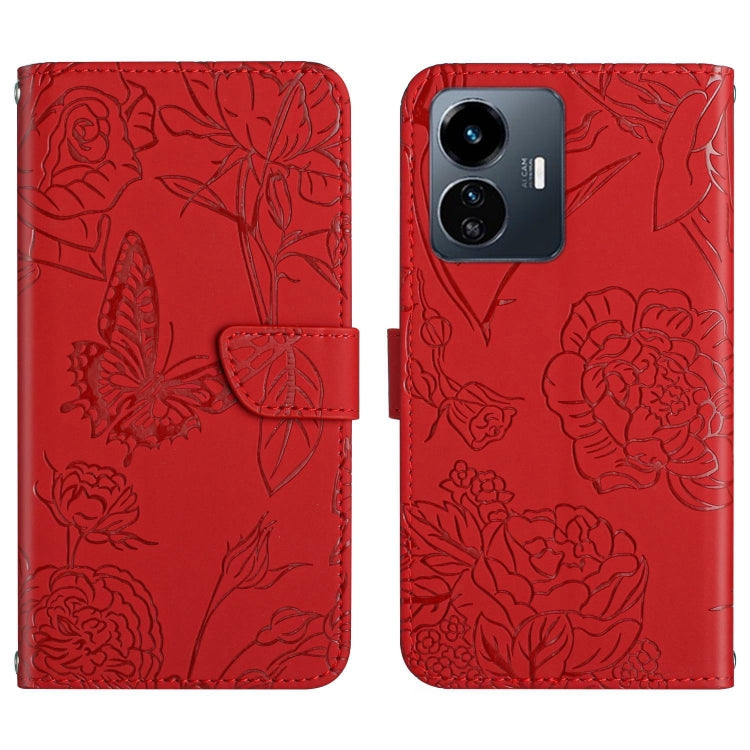 HT03 เคสโทรศัพท์หนังพลิกลายผีเสื้อ Skin Feel Butterfly, For vivo Y02A 4G / Y02 4G / Y11 2023, For vivo Y56 5G Global, For vivo V27E 4G Global, For vivo Y02S Global / Y16 4G Global, For vivo Y77 5G Global / Y22S 4G Global, For vivo Y77E 5G              ...