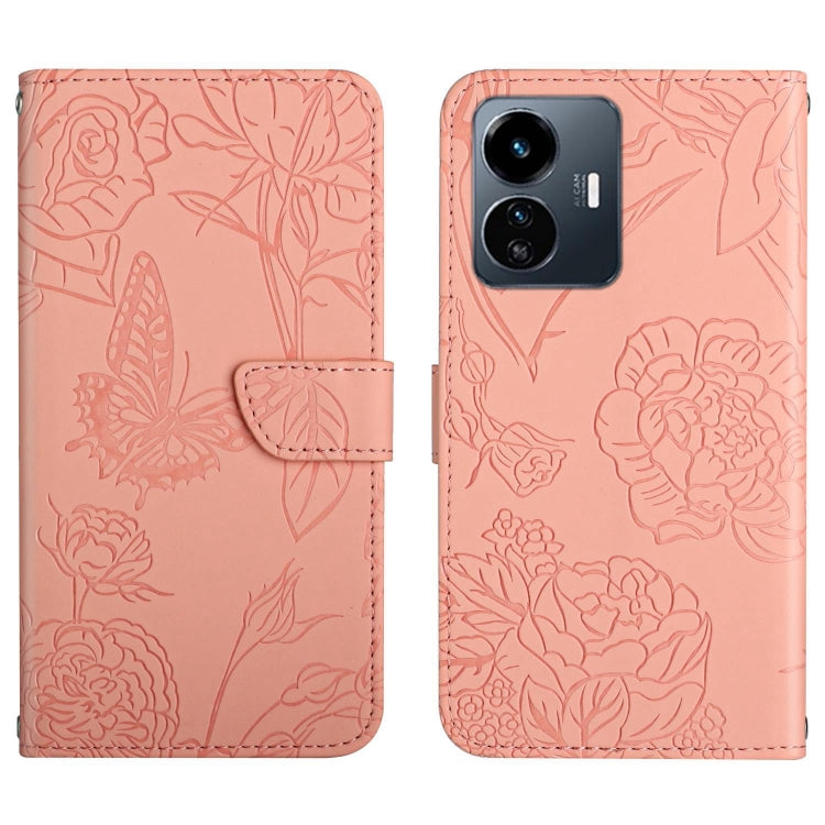 HT03 เคสโทรศัพท์หนังพลิกลายผีเสื้อ Skin Feel Butterfly, For vivo Y02A 4G / Y02 4G / Y11 2023, For vivo Y56 5G Global, For vivo V27E 4G Global, For vivo Y02S Global / Y16 4G Global, For vivo Y77 5G Global / Y22S 4G Global, For vivo Y77E 5G              ...
