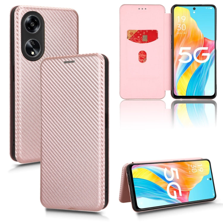 เคสโทรศัพท์หนังพลิกพื้นผิวคาร์บอนไฟเบอร์, For OPPO A38 4G Global, For OPPO A78 4G, For OPPO A1 5G, For OPPO Find X8 Pro, For OPPO A79 5G