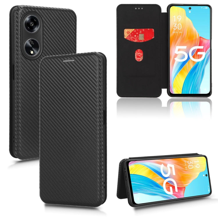 เคสโทรศัพท์หนังพลิกพื้นผิวคาร์บอนไฟเบอร์, For OPPO A38 4G Global, For OPPO A78 4G, For OPPO A1 5G, For OPPO Find X8 Pro, For OPPO A79 5G
