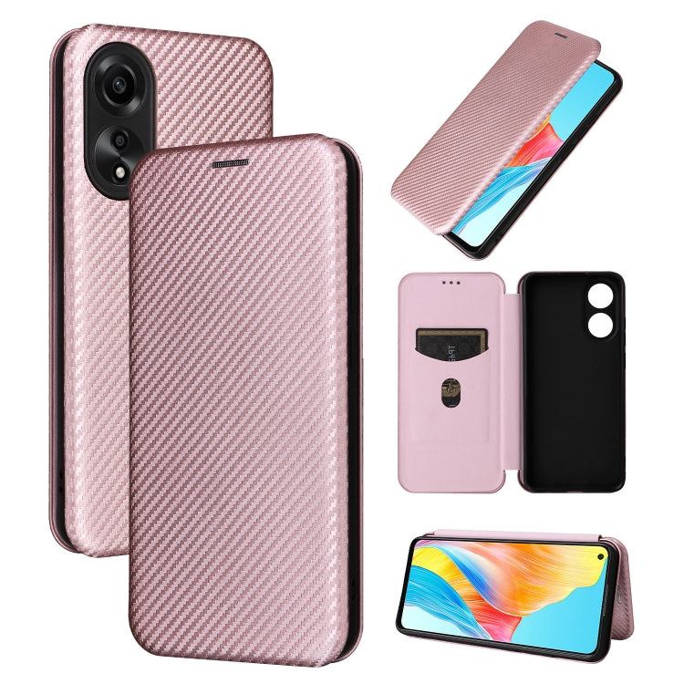 เคสโทรศัพท์หนังพลิกพื้นผิวคาร์บอนไฟเบอร์, For OPPO A38 4G Global, For OPPO A78 4G, For OPPO A1 5G, For OPPO Find X8 Pro, For OPPO A79 5G
