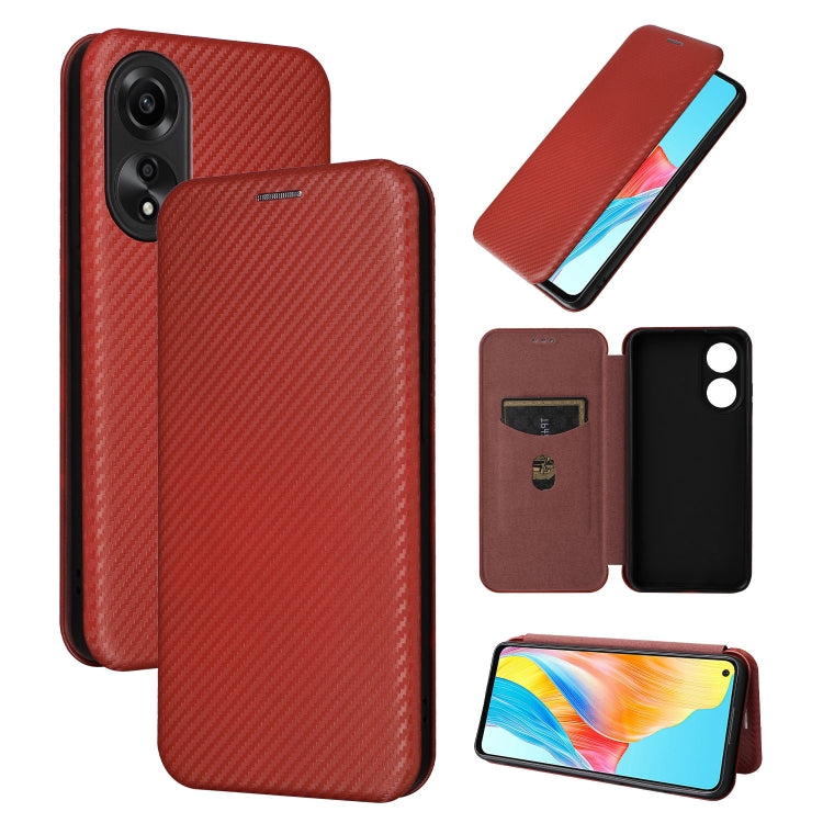 เคสโทรศัพท์หนังพลิกพื้นผิวคาร์บอนไฟเบอร์, For OPPO A38 4G Global, For OPPO A78 4G, For OPPO A1 5G, For OPPO Find X8 Pro, For OPPO A79 5G