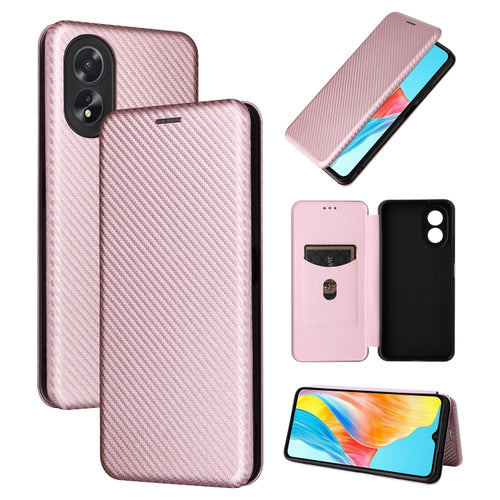 เคสโทรศัพท์หนังพลิกพื้นผิวคาร์บอนไฟเบอร์, For OPPO A38 4G Global, For OPPO A78 4G, For OPPO A1 5G, For OPPO Find X8 Pro, For OPPO A79 5G