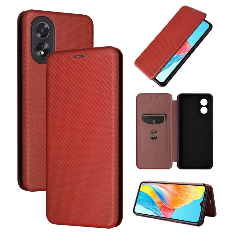 เคสโทรศัพท์หนังพลิกพื้นผิวคาร์บอนไฟเบอร์, For OPPO A38 4G Global, For OPPO A78 4G, For OPPO A1 5G, For OPPO Find X8 Pro, For OPPO A79 5G