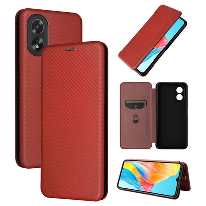 เคสโทรศัพท์หนังพลิกพื้นผิวคาร์บอนไฟเบอร์, For OPPO A38 4G Global, For OPPO A78 4G, For OPPO A1 5G, For OPPO Find X8 Pro, For OPPO A79 5G