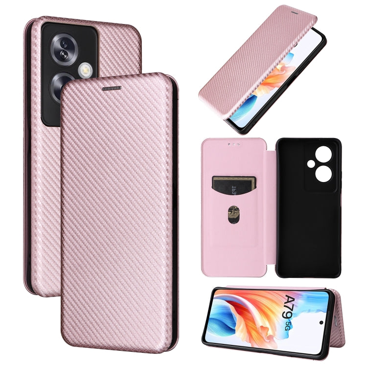 เคสโทรศัพท์หนังพลิกพื้นผิวคาร์บอนไฟเบอร์, For OPPO A38 4G Global, For OPPO A78 4G, For OPPO A1 5G, For OPPO Find X8 Pro, For OPPO A79 5G