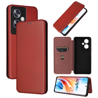 เคสโทรศัพท์หนังพลิกพื้นผิวคาร์บอนไฟเบอร์, For OPPO A38 4G Global, For OPPO A78 4G, For OPPO A1 5G, For OPPO Find X8 Pro, For OPPO A79 5G