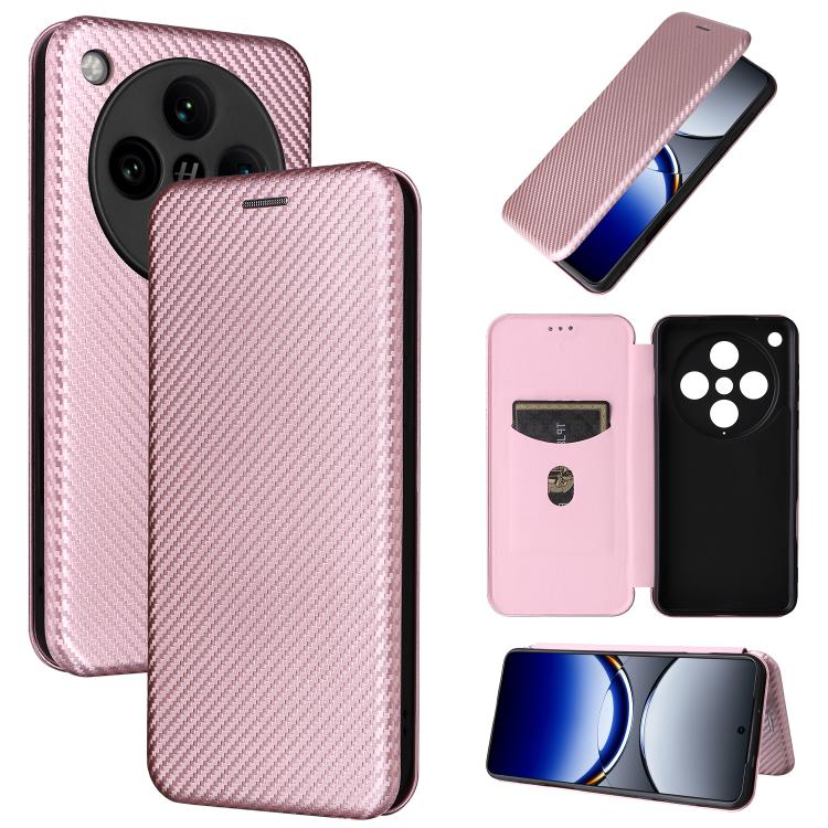 เคสโทรศัพท์หนังพลิกพื้นผิวคาร์บอนไฟเบอร์, For OPPO A38 4G Global, For OPPO A78 4G, For OPPO A1 5G, For OPPO Find X8 Pro, For OPPO A79 5G