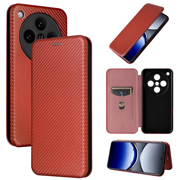 เคสโทรศัพท์หนังพลิกพื้นผิวคาร์บอนไฟเบอร์, For OPPO A38 4G Global, For OPPO A78 4G, For OPPO A1 5G, For OPPO Find X8 Pro, For OPPO A79 5G
