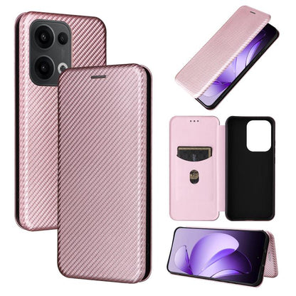 เคสโทรศัพท์หนังพลิกพื้นผิวคาร์บอนไฟเบอร์, For OPPO A5 5G / 4G Global, For OPPO Find X8s+ 5G, For OPPO Find X8s 5G, For OPPO Find X8 Ultra 5G, For OPPO F29 5G, For OPPO A5 Pro 5G Global, For OPPO Reno13 5G Global, For OPPO Reno13 F 5G, For OPPO Find X8
