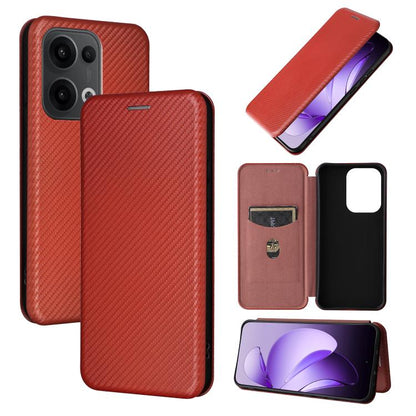 เคสโทรศัพท์หนังพลิกพื้นผิวคาร์บอนไฟเบอร์, For OPPO A5 5G / 4G Global, For OPPO Find X8s+ 5G, For OPPO Find X8s 5G, For OPPO Find X8 Ultra 5G, For OPPO F29 5G, For OPPO A5 Pro 5G Global, For OPPO Reno13 5G Global, For OPPO Reno13 F 5G, For OPPO Find X8