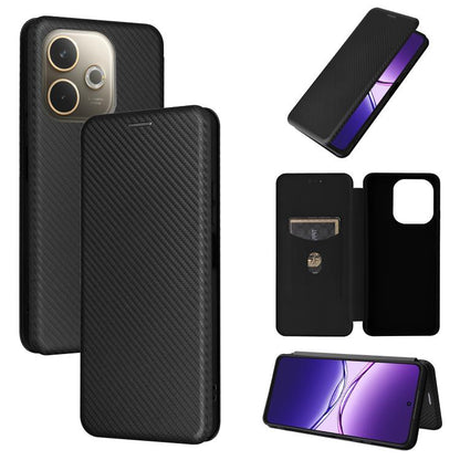 เคสโทรศัพท์หนังพลิกพื้นผิวคาร์บอนไฟเบอร์, For OPPO A5 5G / 4G Global, For OPPO Find X8s+ 5G, For OPPO Find X8s 5G, For OPPO Find X8 Ultra 5G, For OPPO F29 5G, For OPPO A5 Pro 5G Global, For OPPO Reno13 5G Global, For OPPO Reno13 F 5G, For OPPO Find X8