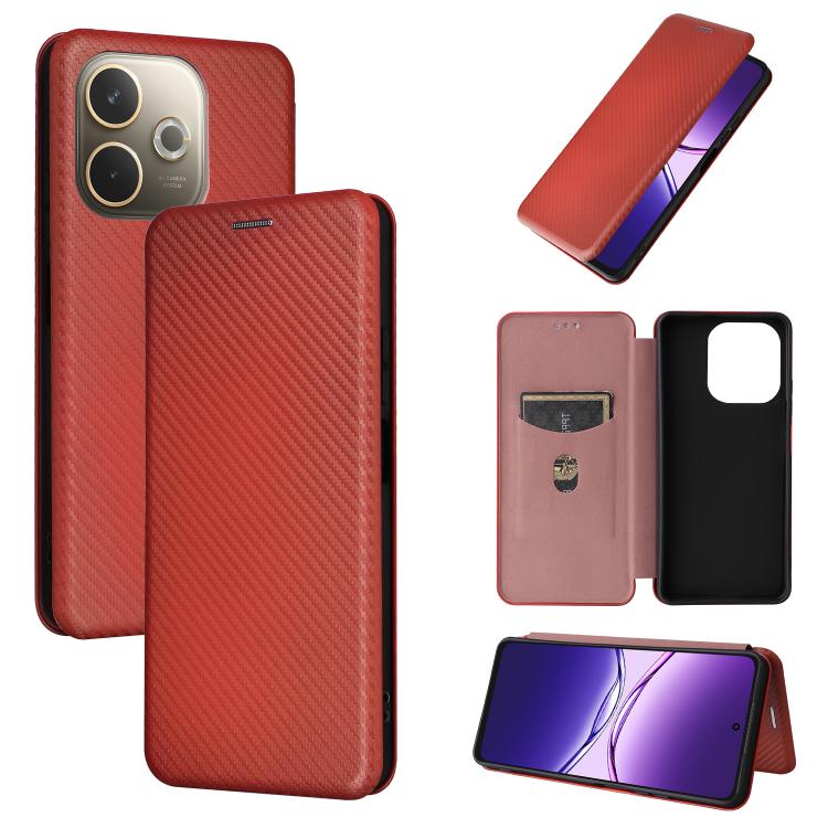 เคสโทรศัพท์หนังพลิกพื้นผิวคาร์บอนไฟเบอร์, For OPPO A5 5G / 4G Global, For OPPO Find X8s+ 5G, For OPPO Find X8s 5G, For OPPO Find X8 Ultra 5G, For OPPO F29 5G, For OPPO A5 Pro 5G Global, For OPPO Reno13 5G Global, For OPPO Reno13 F 5G, For OPPO Find X8