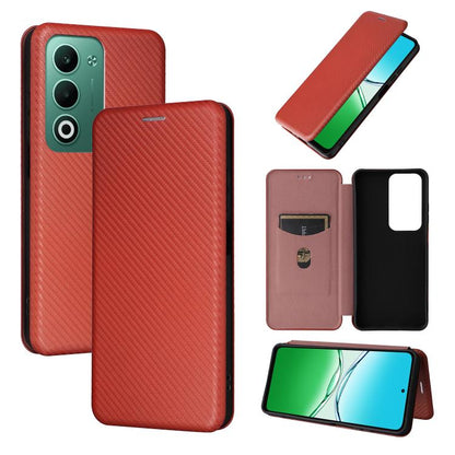 เคสโทรศัพท์หนังพลิกพื้นผิวคาร์บอนไฟเบอร์, For OPPO A5 5G / 4G Global, For OPPO Find X8s+ 5G, For OPPO Find X8s 5G, For OPPO Find X8 Ultra 5G, For OPPO F29 5G, For OPPO A5 Pro 5G Global, For OPPO Reno13 5G Global, For OPPO Reno13 F 5G, For OPPO Find X8