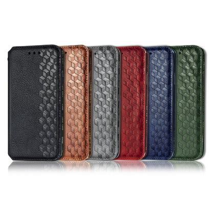 Cubic Grid Pressed ซองหนังแม่เหล็กพลิกแนวนอนพร้อมตัวยึดและช่องเสียบการ์ดและกระเป๋าสตางค์, For Samsung Galaxy A51