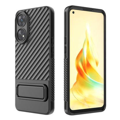 เคสโทรศัพท์ TPU เนื้อหยักพร้อมฟิล์มเลนส์, For OPPO Reno8 T 4G