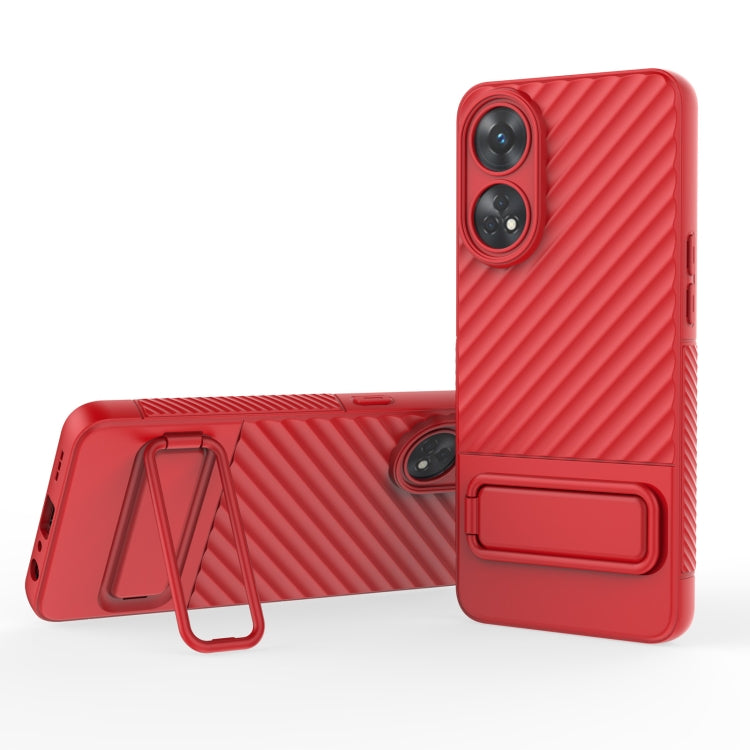 เคสโทรศัพท์ TPU เนื้อหยักพร้อมฟิล์มเลนส์, For OPPO Reno8 T 4G