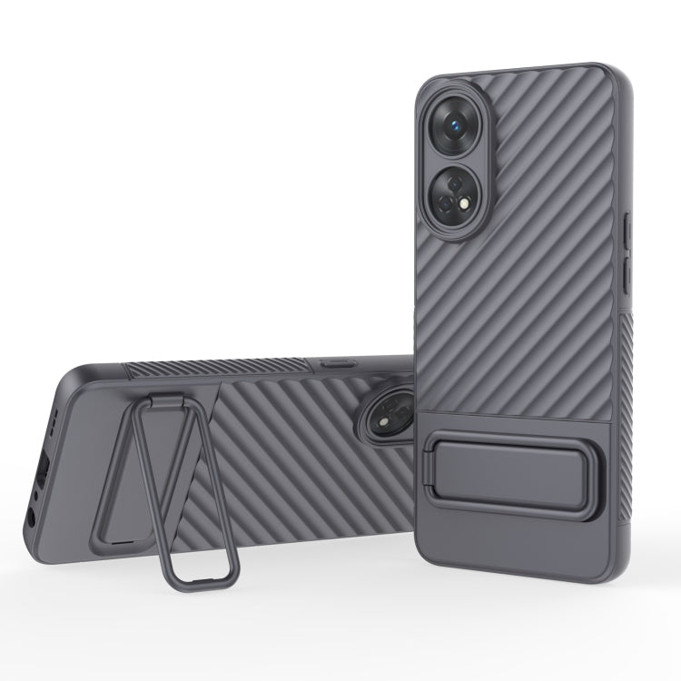 เคสโทรศัพท์ TPU เนื้อหยักพร้อมฟิล์มเลนส์, For OPPO Reno8 T 4G