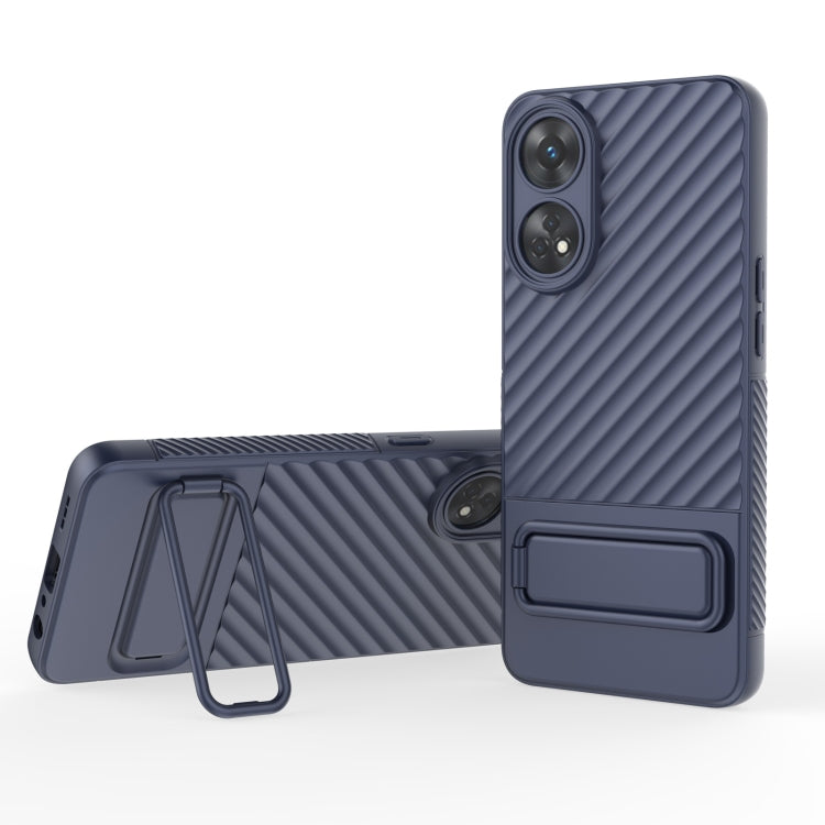 เคสโทรศัพท์ TPU เนื้อหยักพร้อมฟิล์มเลนส์, For OPPO Reno8 T 4G