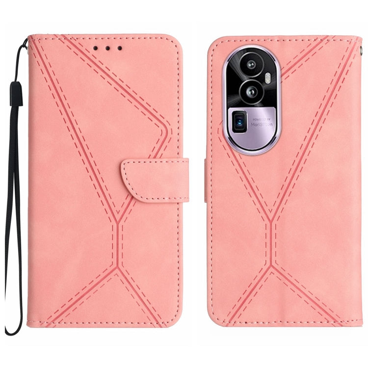 เย็บเคสโทรศัพท์หนังนูน, For OPPO Reno10 Pro+