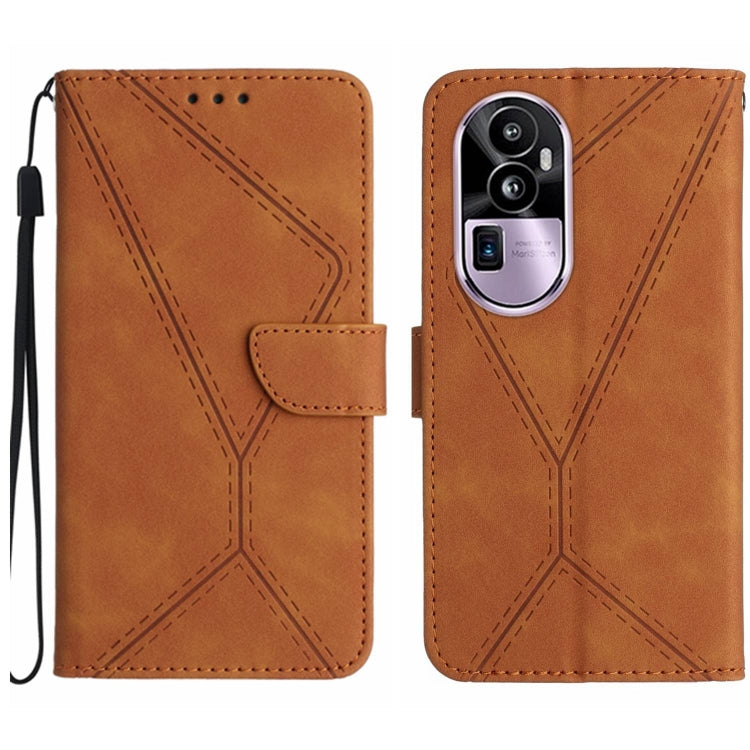 เย็บเคสโทรศัพท์หนังนูน, For OPPO Reno10 Pro+