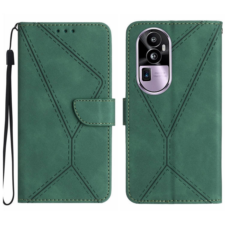 เย็บเคสโทรศัพท์หนังนูน, For OPPO Reno10 Pro+