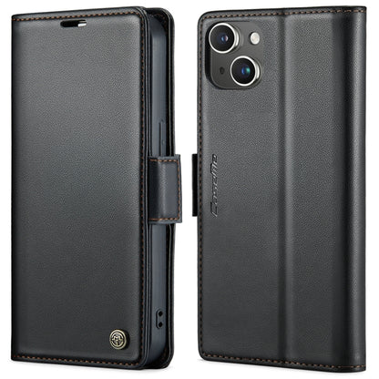 CaseMe 023 ซองใส่โทรศัพท์หนังกันขโมยหัวเข็มขัดลายลิ้นจี่ลายผีเสื้อ, For iPhone 14, For iPhone 15 Pro Max, For iPhone 14 Plus, For iPhone 15 Pro, For iPhone 14 Pro, For iPhone 15 Plus, For iPhone 14 Pro Max, For iPhone 15