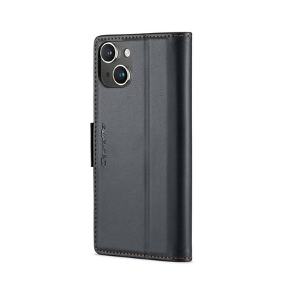 CaseMe 023 ซองใส่โทรศัพท์หนังกันขโมยหัวเข็มขัดลายลิ้นจี่ลายผีเสื้อ, For iPhone 14, For iPhone 15 Pro Max, For iPhone 14 Plus, For iPhone 15 Pro, For iPhone 14 Pro, For iPhone 15 Plus, For iPhone 14 Pro Max, For iPhone 15