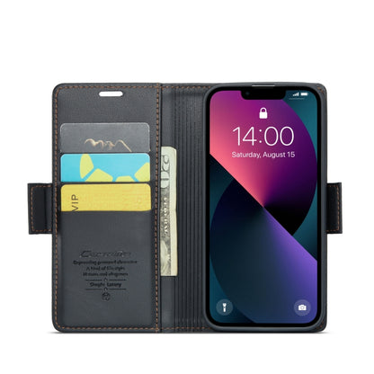 CaseMe 023 ซองใส่โทรศัพท์หนังกันขโมยหัวเข็มขัดลายลิ้นจี่ลายผีเสื้อ, For iPhone 14, For iPhone 15 Pro Max, For iPhone 14 Plus, For iPhone 15 Pro, For iPhone 14 Pro, For iPhone 15 Plus, For iPhone 14 Pro Max, For iPhone 15