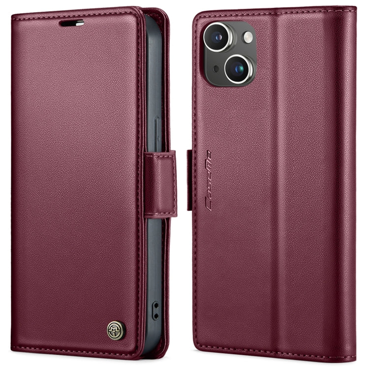 CaseMe 023 ซองใส่โทรศัพท์หนังกันขโมยหัวเข็มขัดลายลิ้นจี่ลายผีเสื้อ, For iPhone 14, For iPhone 15 Pro Max, For iPhone 14 Plus, For iPhone 15 Pro, For iPhone 14 Pro, For iPhone 15 Plus, For iPhone 14 Pro Max, For iPhone 15