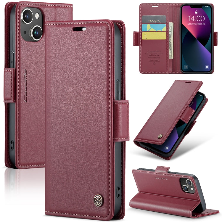 CaseMe 023 ซองใส่โทรศัพท์หนังกันขโมยหัวเข็มขัดลายลิ้นจี่ลายผีเสื้อ, For iPhone 14, For iPhone 15 Pro Max, For iPhone 14 Plus, For iPhone 15 Pro, For iPhone 14 Pro, For iPhone 15 Plus, For iPhone 14 Pro Max, For iPhone 15