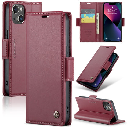 CaseMe 023 ซองใส่โทรศัพท์หนังกันขโมยหัวเข็มขัดลายลิ้นจี่ลายผีเสื้อ, For iPhone 14, For iPhone 15 Pro Max, For iPhone 14 Plus, For iPhone 15 Pro, For iPhone 14 Pro, For iPhone 15 Plus, For iPhone 14 Pro Max, For iPhone 15