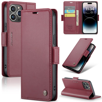 CaseMe 023 ซองใส่โทรศัพท์หนังกันขโมยหัวเข็มขัดลายลิ้นจี่ลายผีเสื้อ, For iPhone 14, For iPhone 15 Pro Max, For iPhone 14 Plus, For iPhone 15 Pro, For iPhone 14 Pro, For iPhone 15 Plus, For iPhone 14 Pro Max, For iPhone 15