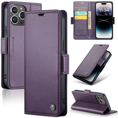 CaseMe 023 ซองใส่โทรศัพท์หนังกันขโมยหัวเข็มขัดลายลิ้นจี่ลายผีเสื้อ, For iPhone 14, For iPhone 15 Pro Max, For iPhone 14 Plus, For iPhone 15 Pro, For iPhone 14 Pro, For iPhone 15 Plus, For iPhone 14 Pro Max, For iPhone 15