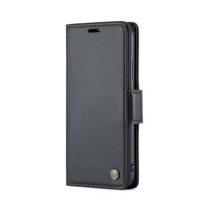 CaseMe 023 ซองใส่โทรศัพท์หนังกันขโมยหัวเข็มขัดลายลิ้นจี่ลายผีเสื้อ, For iPhone 11 Pro, For iPhone 11 Pro Max, For iPhone XS Max, For iPhone XS, For iPhone XR, For iPhone SE 2022/SE 2020/6/7/8, For iPhone 6 Plus/7 Plus/8 Plus