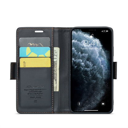 CaseMe 023 ซองใส่โทรศัพท์หนังกันขโมยหัวเข็มขัดลายลิ้นจี่ลายผีเสื้อ, For iPhone 11 Pro, For iPhone 11 Pro Max, For iPhone XS Max, For iPhone XS, For iPhone XR, For iPhone SE 2022/SE 2020/6/7/8, For iPhone 6 Plus/7 Plus/8 Plus