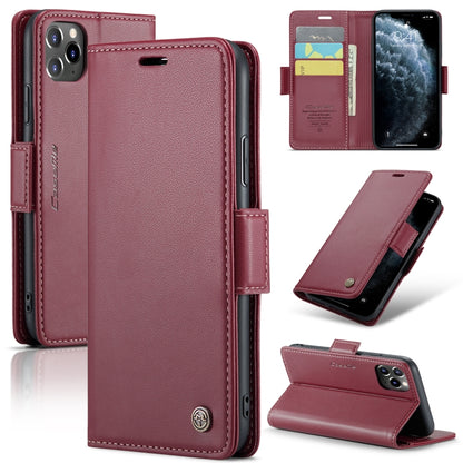 CaseMe 023 ซองใส่โทรศัพท์หนังกันขโมยหัวเข็มขัดลายลิ้นจี่ลายผีเสื้อ, For iPhone 11 Pro, For iPhone 11 Pro Max, For iPhone XS Max, For iPhone XS, For iPhone XR, For iPhone SE 2022/SE 2020/6/7/8, For iPhone 6 Plus/7 Plus/8 Plus