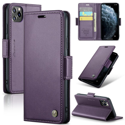 CaseMe 023 ซองใส่โทรศัพท์หนังกันขโมยหัวเข็มขัดลายลิ้นจี่ลายผีเสื้อ, For iPhone 11 Pro, For iPhone 11 Pro Max, For iPhone XS Max, For iPhone XS, For iPhone XR, For iPhone SE 2022/SE 2020/6/7/8, For iPhone 6 Plus/7 Plus/8 Plus