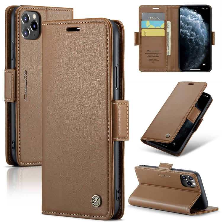 CaseMe 023 ซองใส่โทรศัพท์หนังกันขโมยหัวเข็มขัดลายลิ้นจี่ลายผีเสื้อ, For iPhone 11 Pro, For iPhone 11 Pro Max, For iPhone XS Max, For iPhone XS, For iPhone XR, For iPhone SE 2022/SE 2020/6/7/8, For iPhone 6 Plus/7 Plus/8 Plus