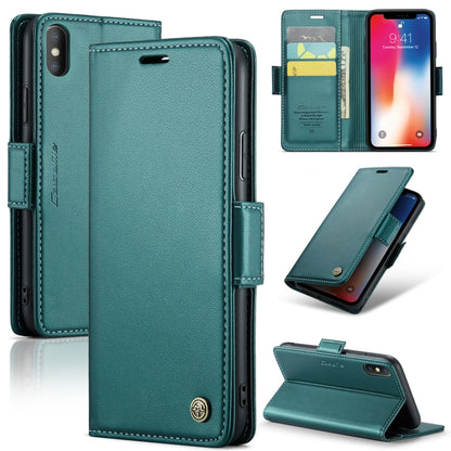 CaseMe 023 ซองใส่โทรศัพท์หนังกันขโมยหัวเข็มขัดลายลิ้นจี่ลายผีเสื้อ, For iPhone 11 Pro, For iPhone 11 Pro Max, For iPhone XS Max, For iPhone XS, For iPhone XR, For iPhone SE 2022/SE 2020/6/7/8, For iPhone 6 Plus/7 Plus/8 Plus