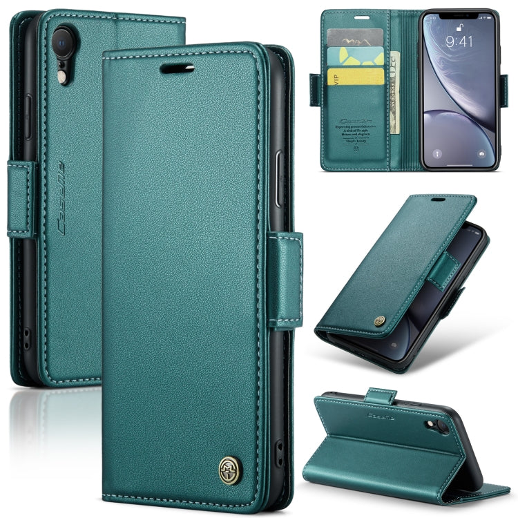 CaseMe 023 ซองใส่โทรศัพท์หนังกันขโมยหัวเข็มขัดลายลิ้นจี่ลายผีเสื้อ, For iPhone 11 Pro, For iPhone 11 Pro Max, For iPhone XS Max, For iPhone XS, For iPhone XR, For iPhone SE 2022/SE 2020/6/7/8, For iPhone 6 Plus/7 Plus/8 Plus