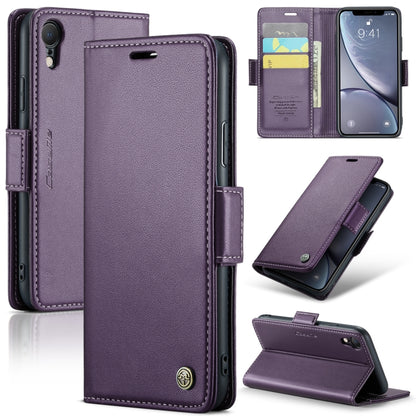 CaseMe 023 ซองใส่โทรศัพท์หนังกันขโมยหัวเข็มขัดลายลิ้นจี่ลายผีเสื้อ, For iPhone 11 Pro, For iPhone 11 Pro Max, For iPhone XS Max, For iPhone XS, For iPhone XR, For iPhone SE 2022/SE 2020/6/7/8, For iPhone 6 Plus/7 Plus/8 Plus